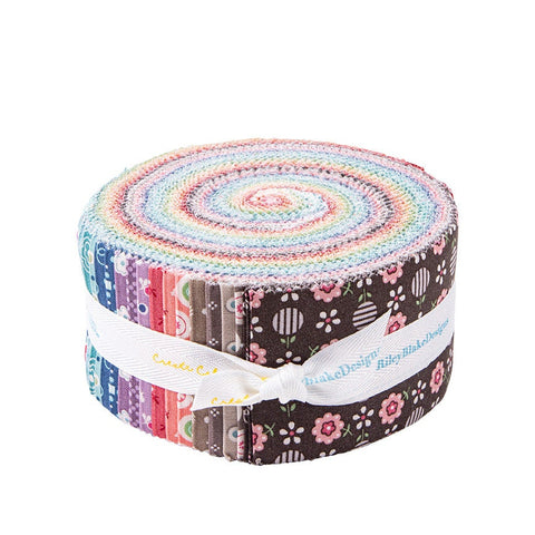 SALE Bee Dots 2.5 Inch Rolie Polie Jelly Roll 40 pieces - Riley Blake-Precut Pre cut Bundle - Lori Holt - Cotton Fabric