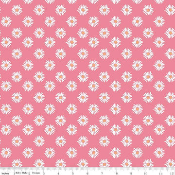 Flora No. 6 Daisies C14461 Pink - Riley Blake Designs - Floral Flowers - Quilting Cotton Fabric