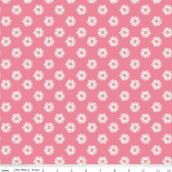 Flora No. 6 Daisies C14461 Pink by Riley Blake Designs - Floral Flowers - Quilting Cotton Fabric