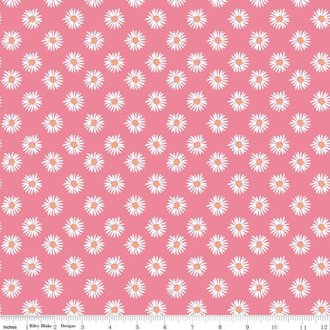 Flora No. 6 Daisies C14461 Pink by Riley Blake Designs - Floral Flowers - Quilting Cotton Fabric