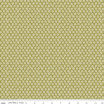 SALE Flora No. 6 Ditsy C14463 Green - Riley Blake Designs - Floral White Flowers - Quilting Cotton Fabri