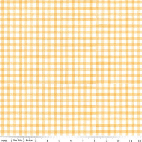 Flora No. 6 PRINTED Gingham C14465 Yellow by Riley Blake Designs - Pink Cloud/White Checks - Quilting Cotton Fabric