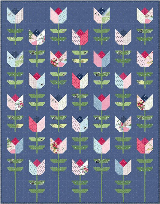 SALE Tailored Tulips Quilt PATTERN P115 - Melissa Mortenson - Riley Blake Designs - INSTRUCTIONS Only - 10" Stacker Layer Cake Friendly