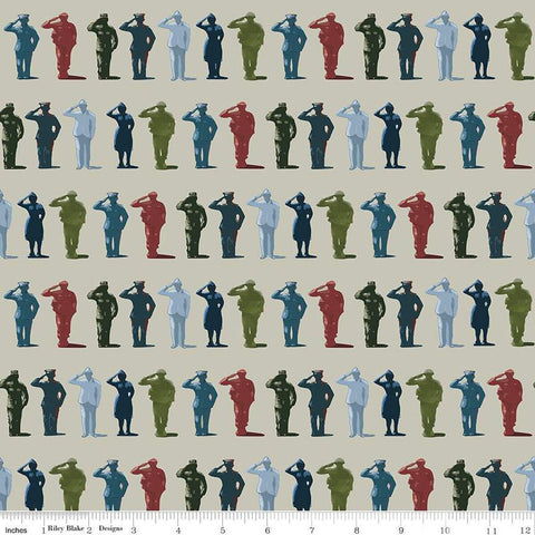 CLEARANCE Coming Home Attention! C14421 Sage by Riley Blake Designs - Armed Forces Personnel Patriotic - Quilting Cotton Fabric