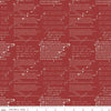 Coming Home Cadence C14422 Barn Red - Riley Blake Designs - Armed Forces Text Patriotic - Quilting Cotton Fabric