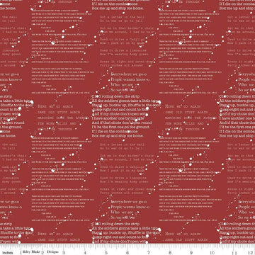 Coming Home Cadence C14422 Barn Red - Riley Blake Designs - Armed Forces Text Patriotic - Quilting Cotton Fabric