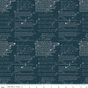 SALE Coming Home Cadence C14422 Navy - Riley Blake Designs - Armed Forces Text Patriotic - Quilting Cotton Fabric