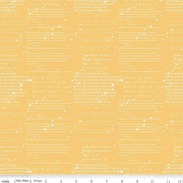 CLEARANCE Coming Home Cadence C14422 Yellow - Riley Blake Designs - Armed Forces Text Patriotic - Quilting Cotton Fabric