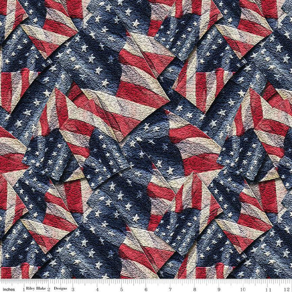 Coming Home Flags CD14424 Multi - Riley Blake Designs - DIGITALLY PRINTED Armed Forces Patriotic Independence Day - Quilting Cotton