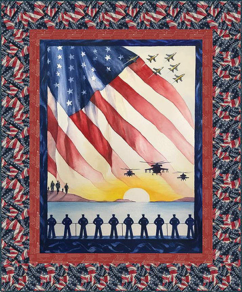 I'm Coming Home Quilt Boxed Kit KT-14420 - Riley Blake Designs - Box Pattern Fabric - Patriotic Armed Forces - Quilting Cotton Fabric