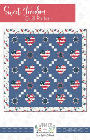 SALE Sweet Freedom Quilt PATTERN P138 by Beverly McCullough - Riley Blake - INSTRUCTIONS Only - Patriotic - Pieced Fat Quarter Friendly