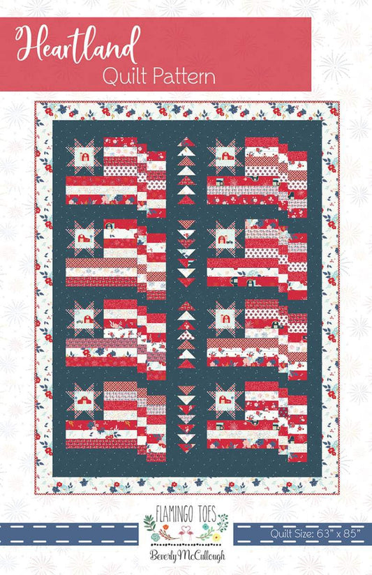 SALE Heartland Quilt PATTERN P138 - Beverly McCullough - Riley Blake - INSTRUCTIONS Only - Patriotic - Pieced Fat Quarter Friendly