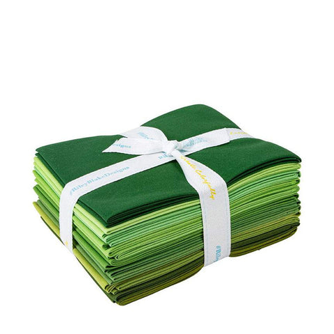 SALE Confetti Cottons Green Fat Quarter Bundle 12 pieces - Riley Blake Designs - Pre cut Precut - Solids - Quilting Cotton Fabric
