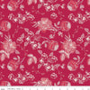 SALE Heirloom Red Line Floral C14341 Berry - Riley Blake Designs - Flowers Leaves - Quilting Cotton Fabric