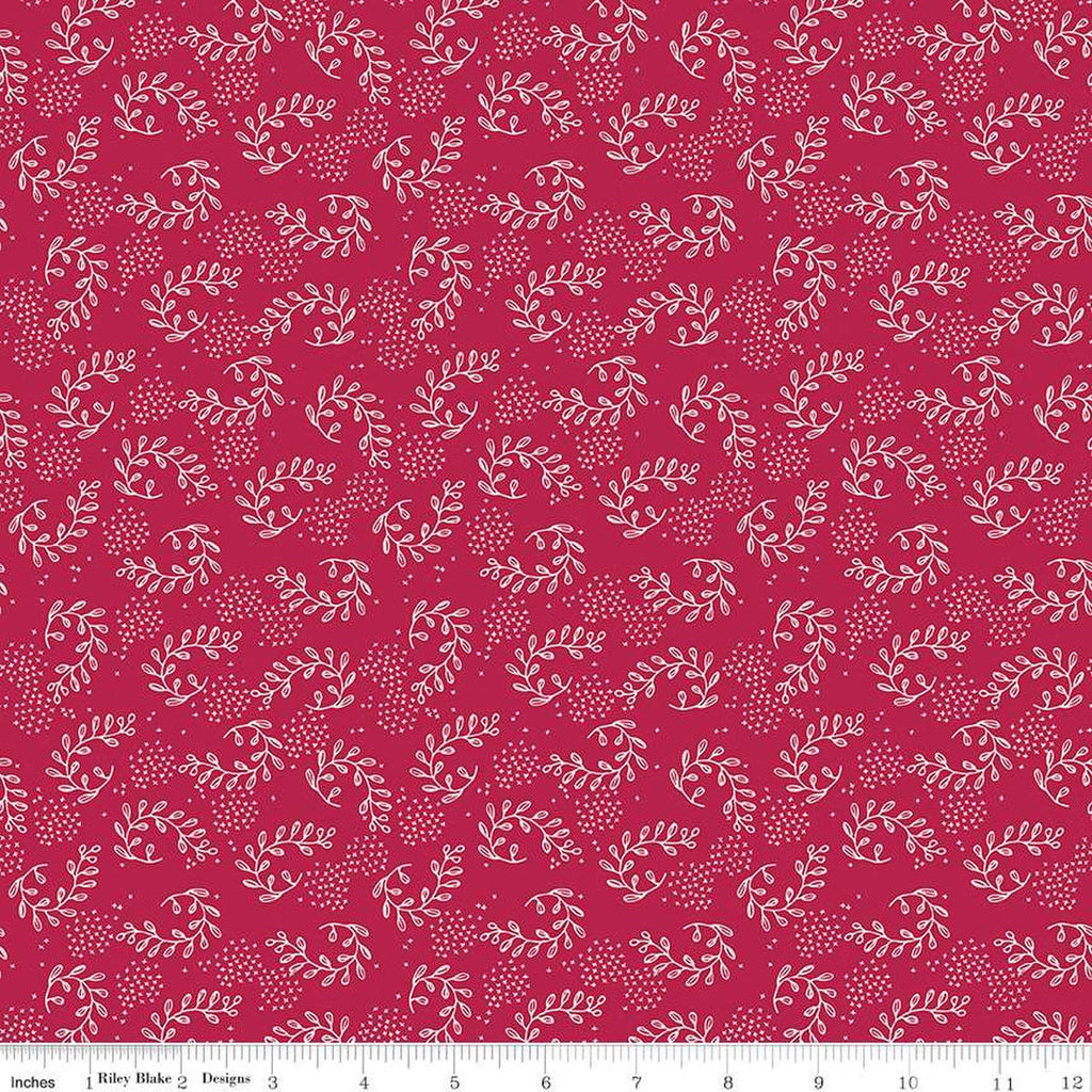 Heirloom Red Sprigs C14342 Berry by Riley Blake Designs - Leaves Xs - Quilting Cotton Fabric