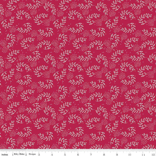 SALE Heirloom Red Sprigs C14342 Berry by Riley Blake Designs - Leaves Xs - Quilting Cotton Fabric