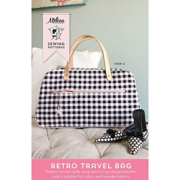 SALE Retro Travel Bag PATTERN P115 by Melissa Mortenson - Riley Blake Designs - INSTRUCTIONS Only - Three Handle Styles