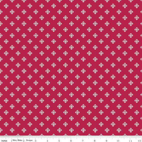 SALE Heirloom Red Fancy Diamonds C14345 Berry by Riley Blake Designs - Geometric Medallions - Quilting Cotton Fabric