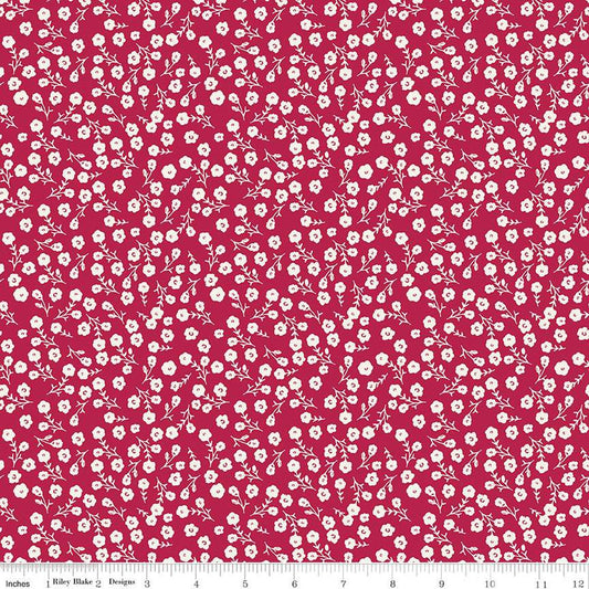 SALE Heirloom Red Ditsy C14346 Berry - Riley Blake Designs - Floral Flowers - Quilting Cotton Fabric