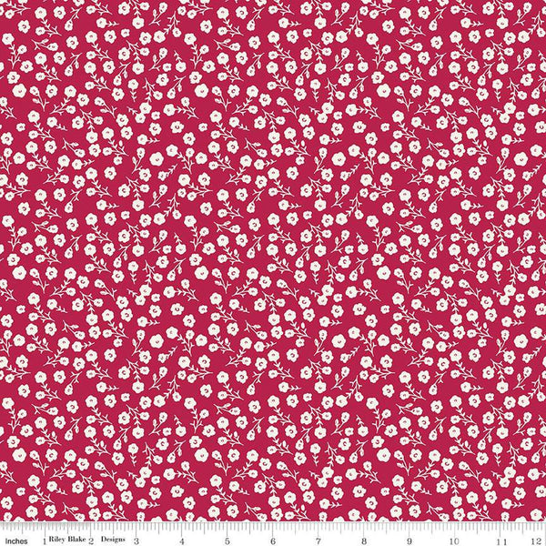 Heirloom Red Ditsy C14346 Berry by Riley Blake Designs - Floral Flowers - Quilting Cotton Fabric