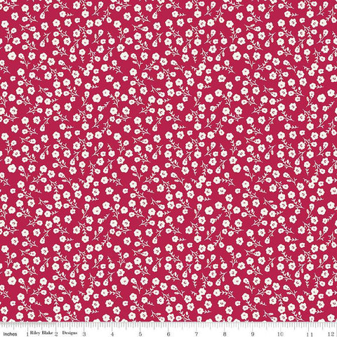 SALE Heirloom Red Ditsy C14346 Berry by Riley Blake Designs - Floral Flowers - Quilting Cotton Fabric