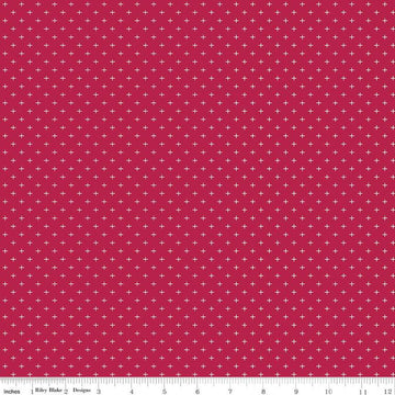 DEAL Heirloom Red Criss Cross C14347 Berry - Riley Blake Designs - Plus Signs - Quilting Cotton Fabric