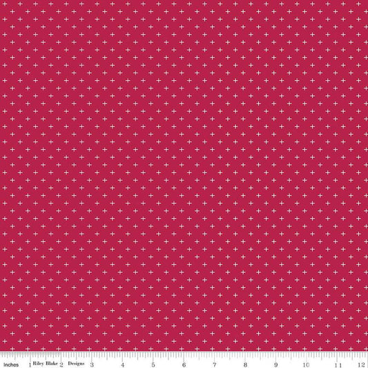 SALE Heirloom Red Criss Cross C14347 Berry - Riley Blake Designs - Plus Signs - Quilting Cotton Fabric