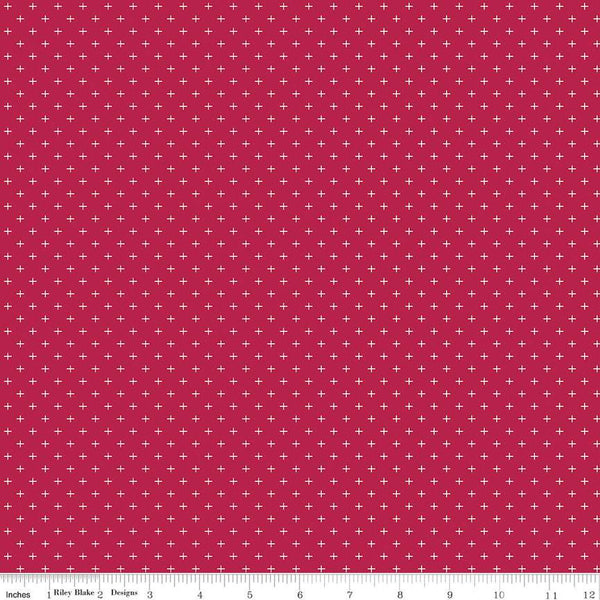 SALE Heirloom Red Criss Cross C14347 Berry by Riley Blake Designs - Plus Signs - Quilting Cotton Fabric