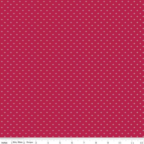 SALE Heirloom Red Criss Cross C14347 Berry by Riley Blake Designs - Plus Signs - Quilting Cotton Fabric