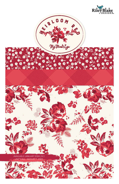 SALE Heirloom Red 2.5 Inch Rolie Polie Jelly Roll 40 pieces - Riley Blake - Precut Pre cut Bundle - Red Cream - Quilting Cotton Fabric