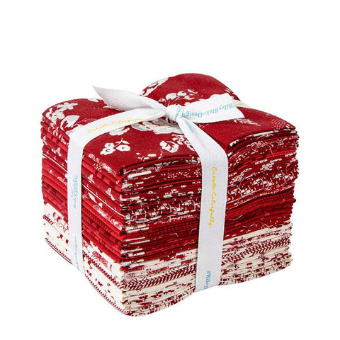 Heirloom Red Fat Quarter Bundle 25 pieces - Riley Blake Designs - Pre cut Precut - Red Cream - Quilting Cotton Fabric
