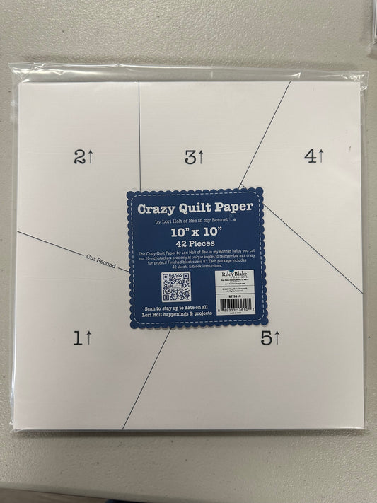10" Crazy Quilt Paper ST-3610 - Lori Holt - Riley Blake - For Accurate Cutting 42 Sheets 8" Finished Block
