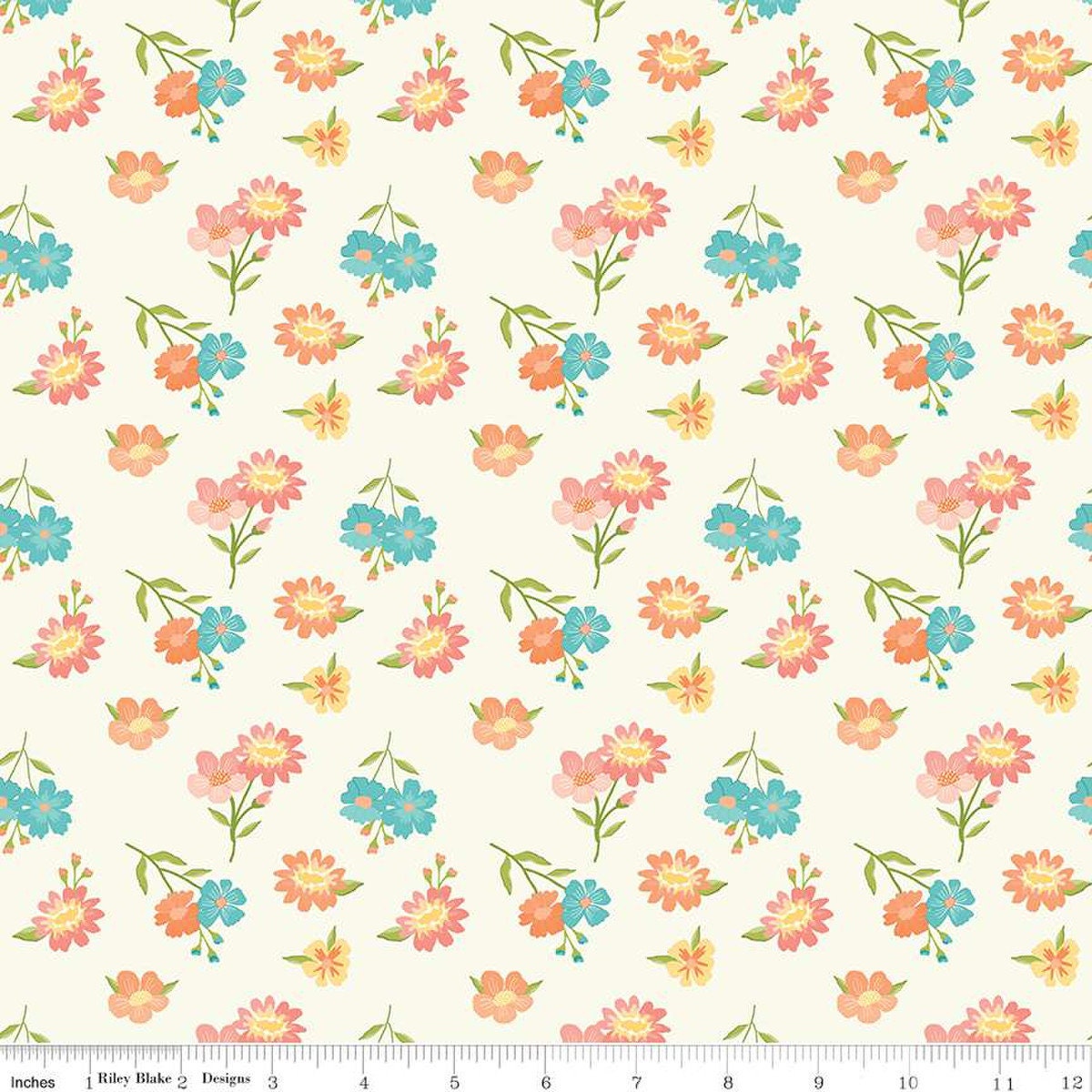 SALE Spring's in Town Floral C14211 Cream - Riley Blake Designs - Flow ...