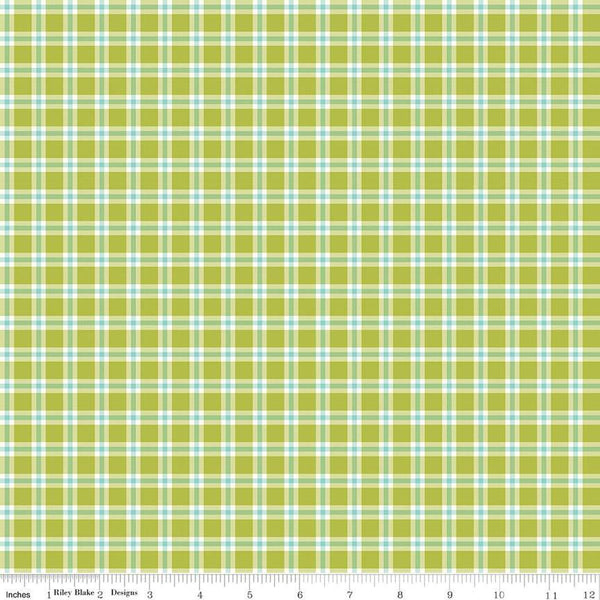 CLEARANCE Spring's in Town Plaid C14212 Green - Riley Blake Designs - Quilting Cotton Fabric