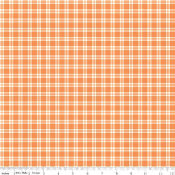 31" End of Bolt - Spring's in Town Plaid C14212 Orange - Riley Blake Designs - Quilting Cotton Fabric