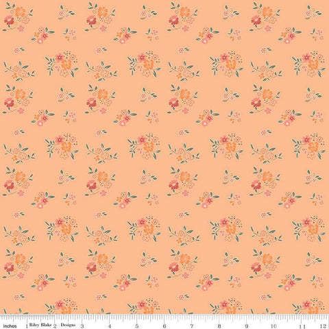 Spring's in Town Bouquets C14213 Apricot - Riley Blake Designs - Floral Flowers - Quilting Cotton Fabric