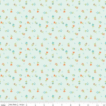 SALE Spring's in Town Flower Toss C14214 Powder - Riley Blake Designs - Floral Flowers - Quilting Cotton Fabric