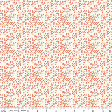 SALE Spring's in Town Blossoms C14215 Cream - Riley Blake Designs - Floral Flowers Dots - Quilting Cotton Fabric