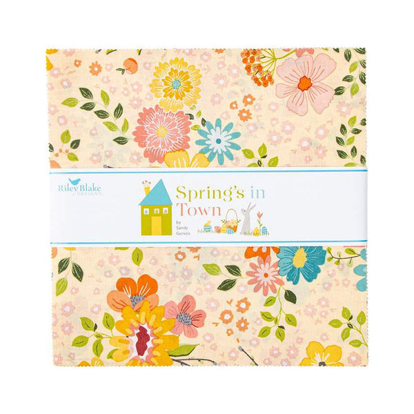 SALE Spring's in Town Layer Cake 10" Stacker Bundle - Riley Blake Designs - 42 piece Precut Pre cut - Spring - Quilting Cotton Fabric