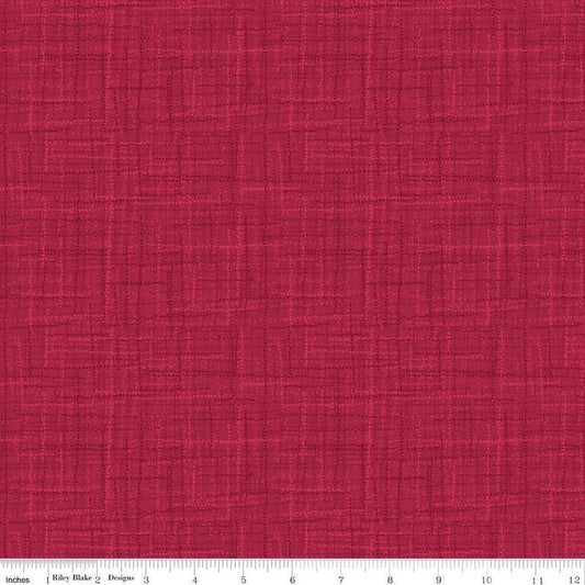 Fat Quarter End of Bolt- DEAL Grasscloth Cottons C780 Wine - Riley Blake Designs - Woven Look Basic - Quilting Cotton Fabric