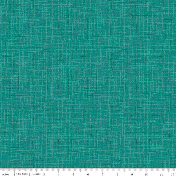 SALE Grasscloth Cottons C780 Teal - Riley Blake Designs - Woven Look Basic - Quilting Cotton Fabric