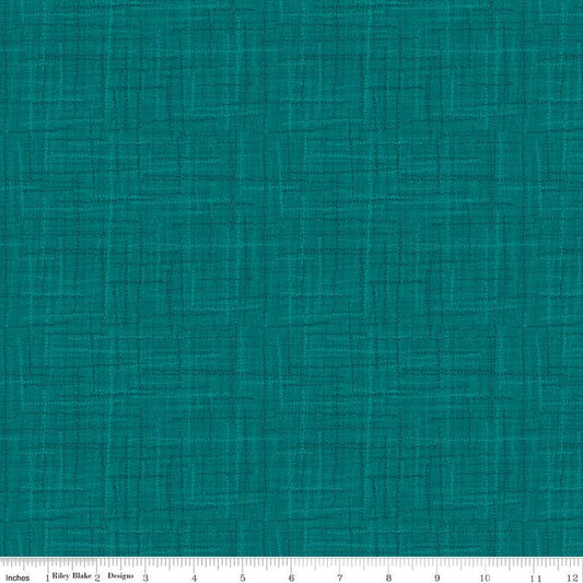 SALE Grasscloth Cottons C780 Dark Teal - Riley Blake Designs - Woven Look Basic - Quilting Cotton Fabric