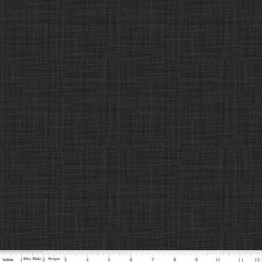 SALE Grasscloth Cottons C780 Black - Riley Blake Designs - Woven Look Basic - Quilting Cotton Fabric