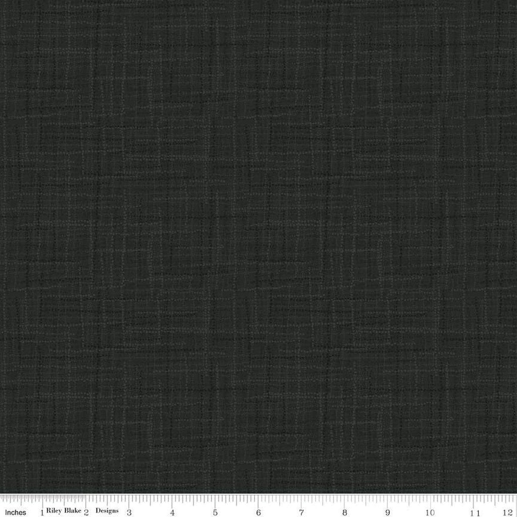 Grasscloth Cottons C780 Black - Riley Blake Designs - Woven Look Basic - Quilting Cotton Fabric