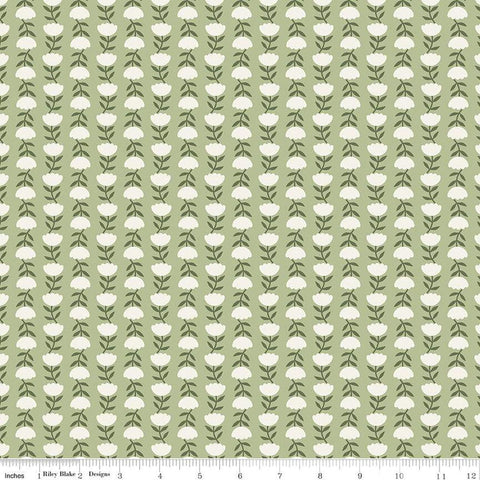 Let It Bloom Flower Path C14284 Sage by Riley Blake Designs - Floral Flowers - Quilting Cotton Fabric