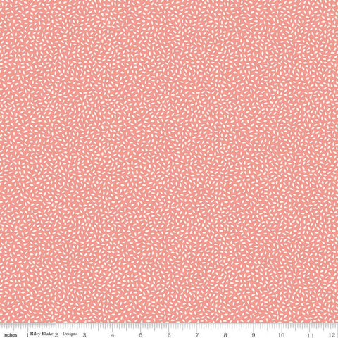 SALE Let It Bloom Seeds C14285 Coral by Riley Blake Designs - Cream Seeds on Coral - Quilting Cotton Fabric