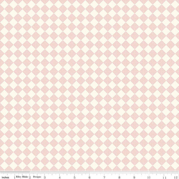 Let It Bloom Allotment C14286 Blush by Riley Blake Designs - Blush Cream Geometric - Quilting Cotton Fabric