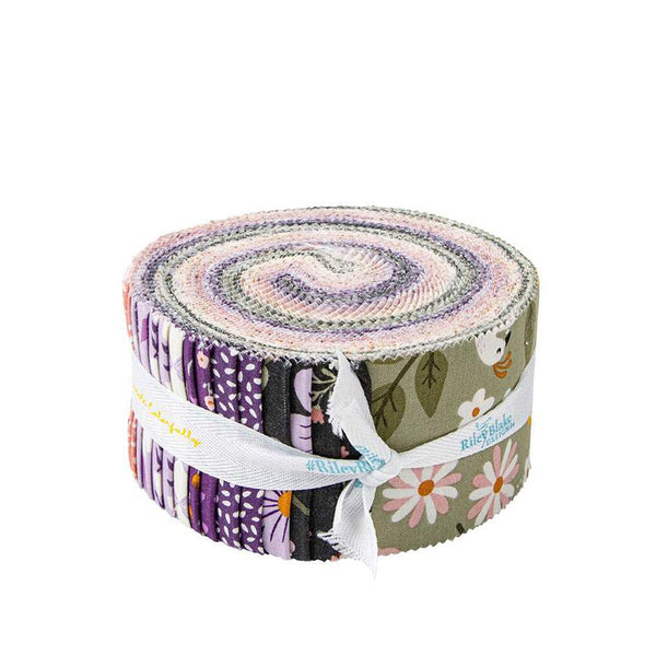 SALE Let It Bloom 2.5 Inch Rolie Polie Jelly Roll 40 pieces - Riley Blake Designs - Precut Pre cut Bundle - Floral - Quilting Cotton Fabric