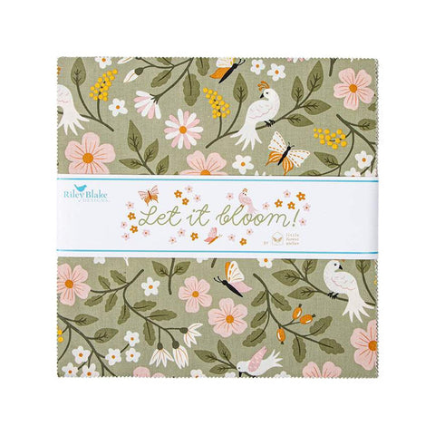SALE Let It Bloom Layer Cake 10" Stacker Bundle - Riley Blake Designs - 42 piece Precut Pre cut - Floral Flowers - Quilting Cotton Fabric