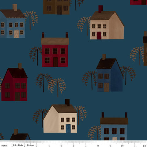 Huckleberry Saltbox Main C14350 Independence - Riley Blake Designs - Houses - Quilting Cotton Fabric